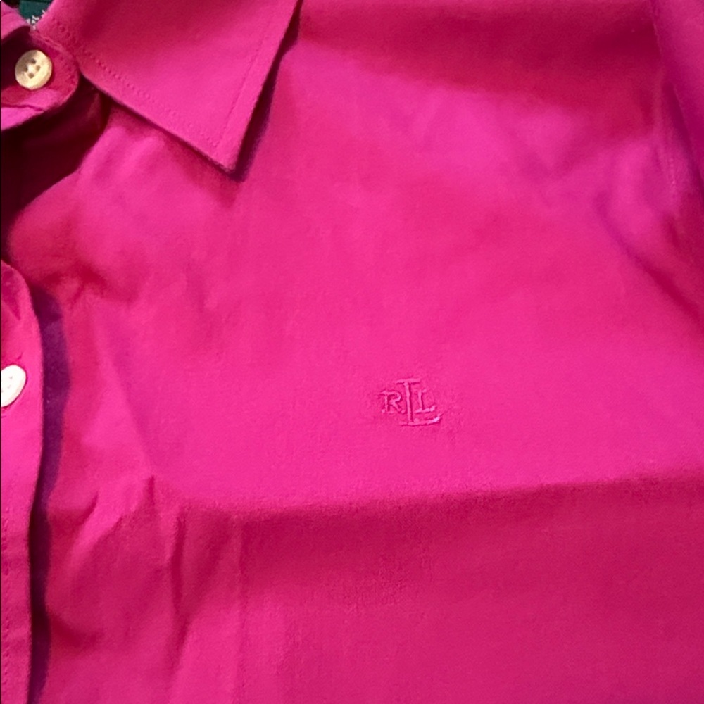 Lauren Ralph Lauren Magenta Cotton button down non iron size XS - Picture 2 of 2